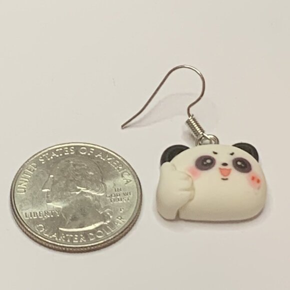 Panda Earring, Panda Bear Jewelry, Gift, Panda Jewelry, Silly Animal Earring - Picture 9 of 9